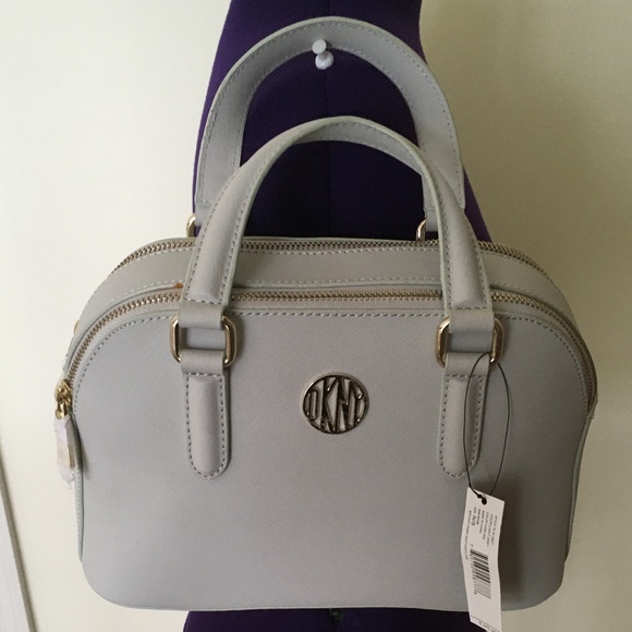 DKNY Handbags - DKNY Light Gray Double Zip Crossbody Handbag NWT